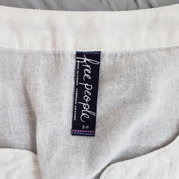 Free People Gauze Lace Trimmed Tunic w/ Brass Butt - Picture 4 of 6